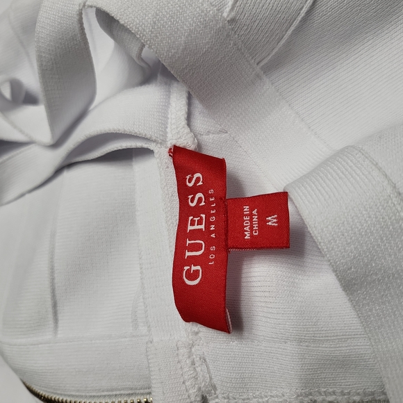 Guess White Kamilia Bandage Women's Dress. Size M - Picture 6 of 9
